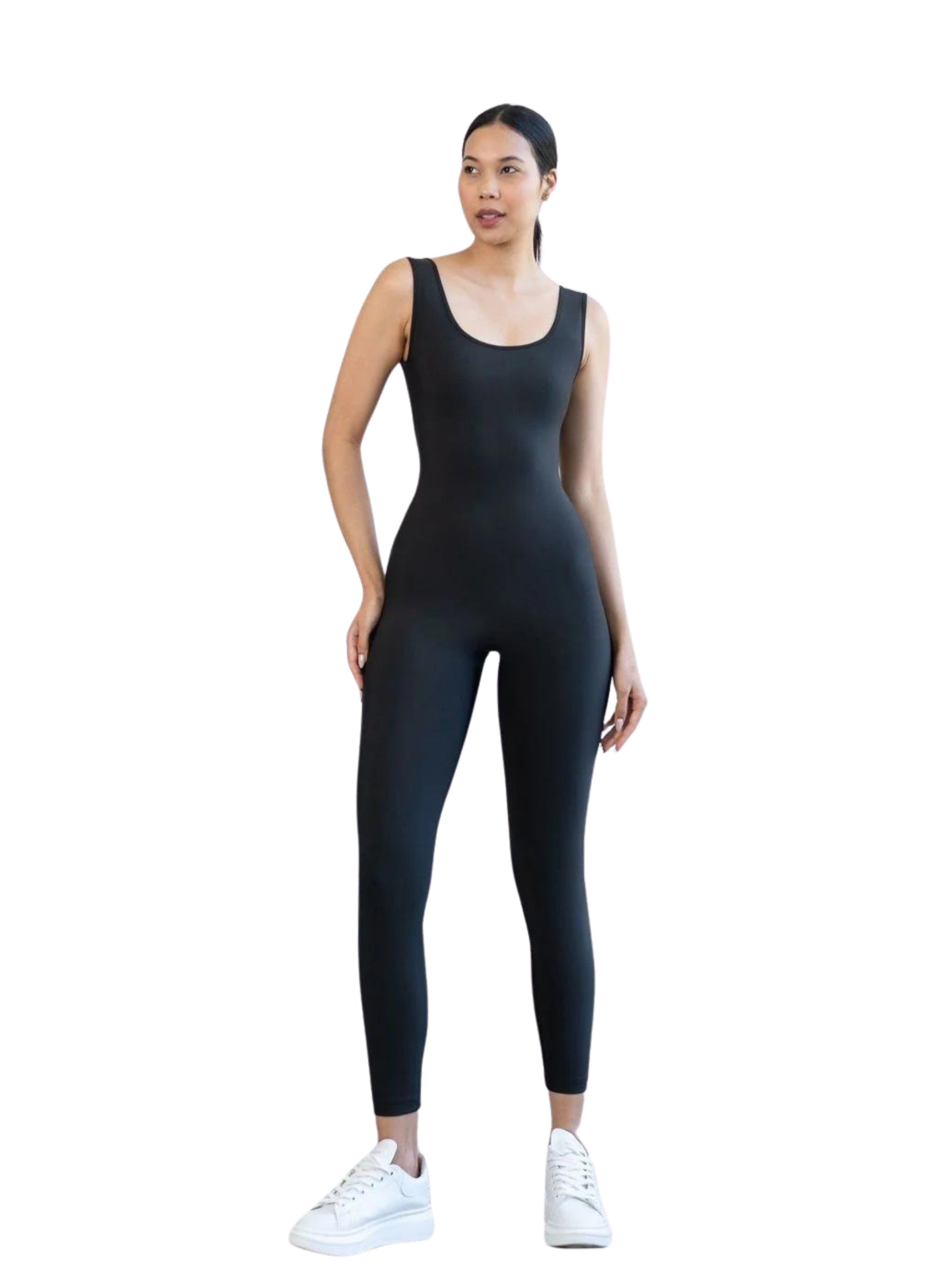 1400 Scrunch butt jumpsuit in black