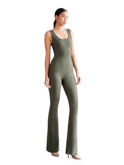 1503 Spanish Scrunch Butt Jumpsuit in Khaki