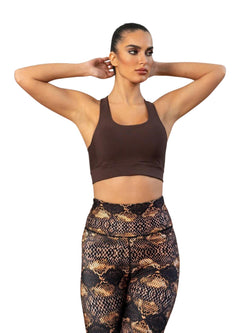 411 Leggings a vita alta in marrone