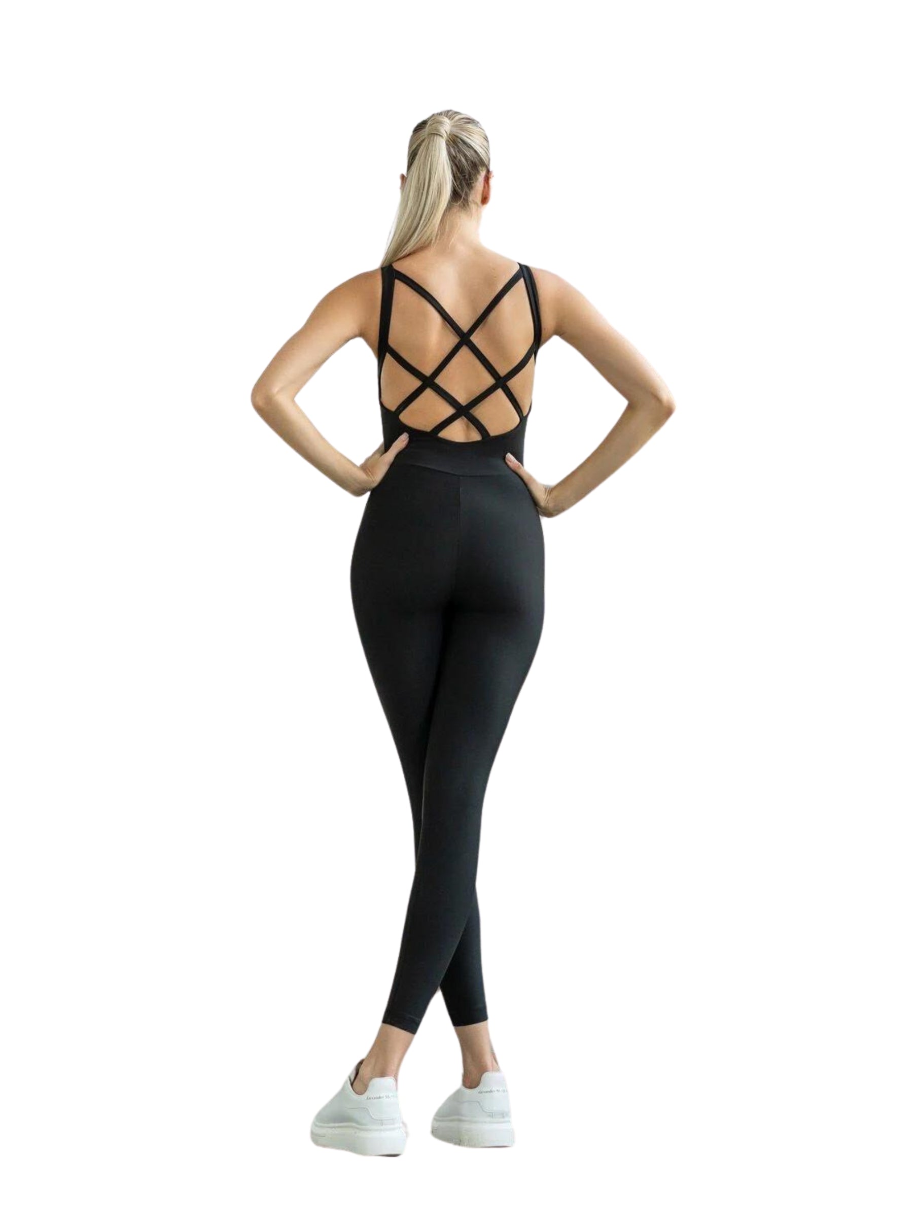 2100 Jumpsuit Double Cross en noir