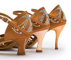 Scarpe da ballo DQ L3M in bronzo con strass