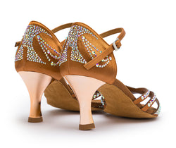 DQ L3M Chaussures de danse en bronze avec strass