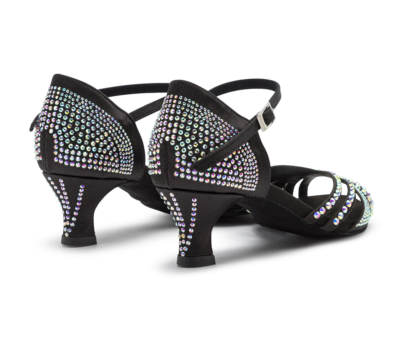 DQ L3M dance shoes in black with rhinestones