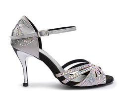 Zapatos de baile DQ L3M en plata con strass