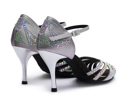 Zapatos de baile DQ L3M en plata con strass