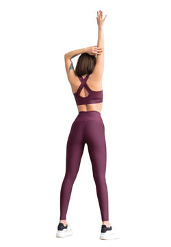 255 Leggings à taille haute en violet foncé