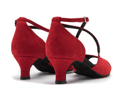 736 chaussures de danse en daim rouge