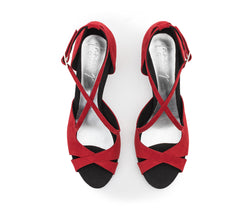 736 dance shoes in red suede