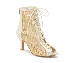 Halley Heels Dance Dance Shoes in Gold Brillo