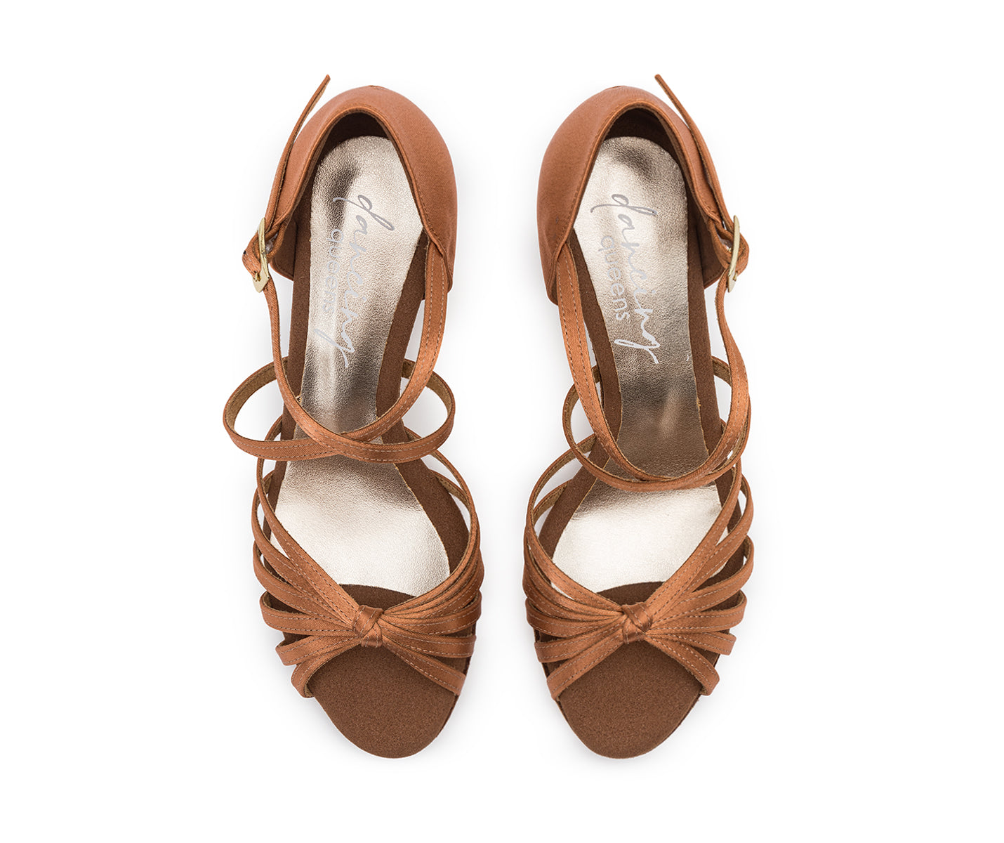 205 Chaussures de danse de salon en satin tan avec semelle flexible