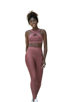 1095 Leggings de taille haute en rosé sombre