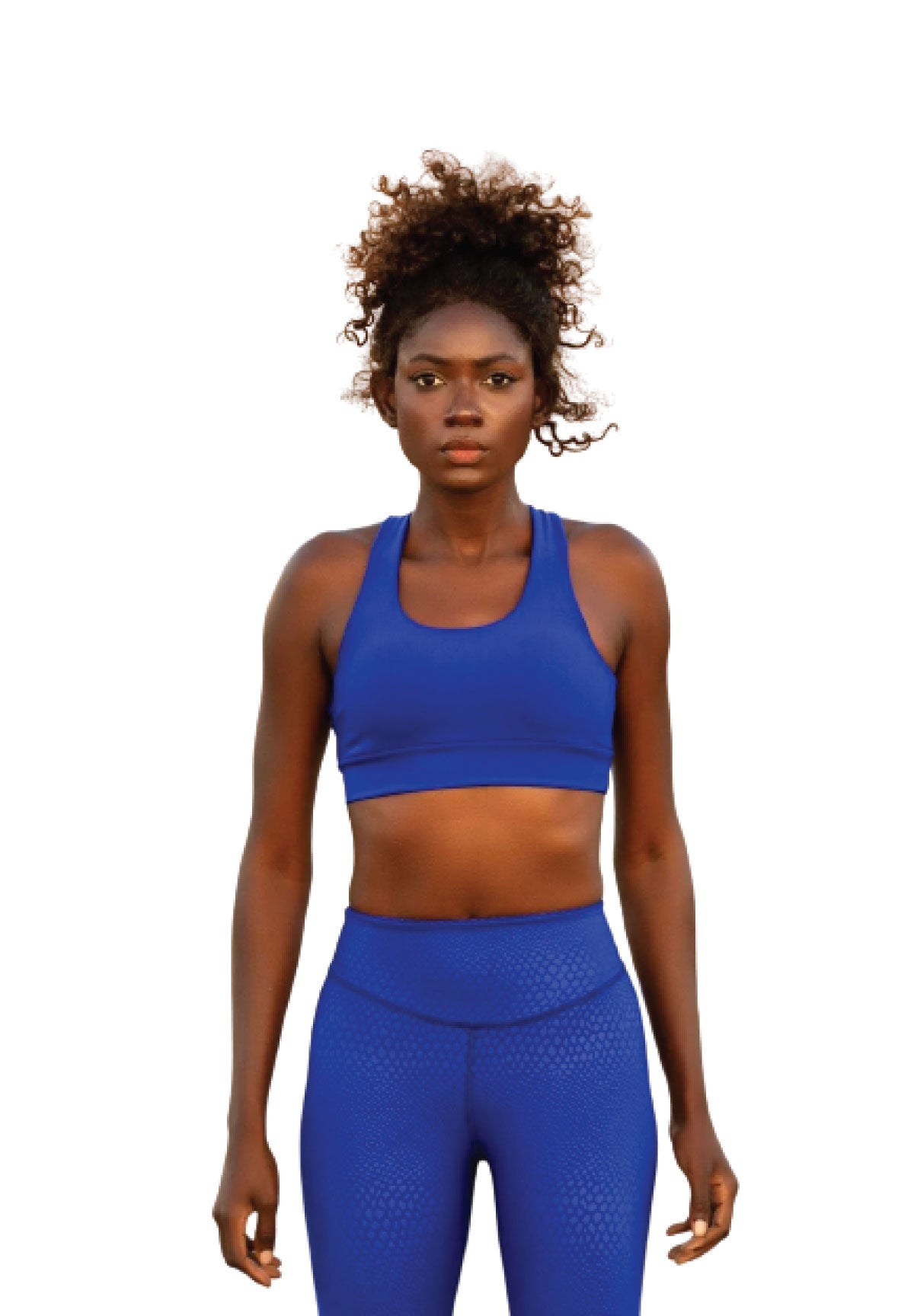 186 Single Crossed Sport Bra in Blue