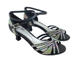 743 / L3 Dance shoes in black with rhinestones