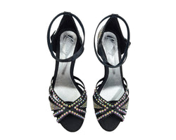 743 / L3 Chaussures de danse en noir avec strass