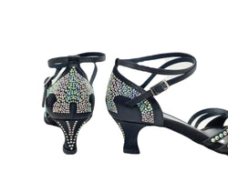 743 / L3 Dance shoes in black with rhinestones