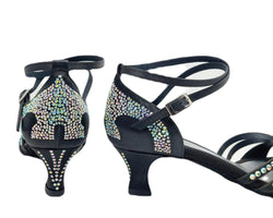 743 / L3 Dance shoes in black with rhinestones