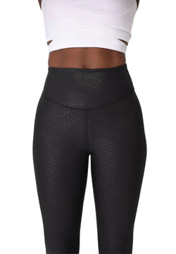 922 Leggings en cuir en noir