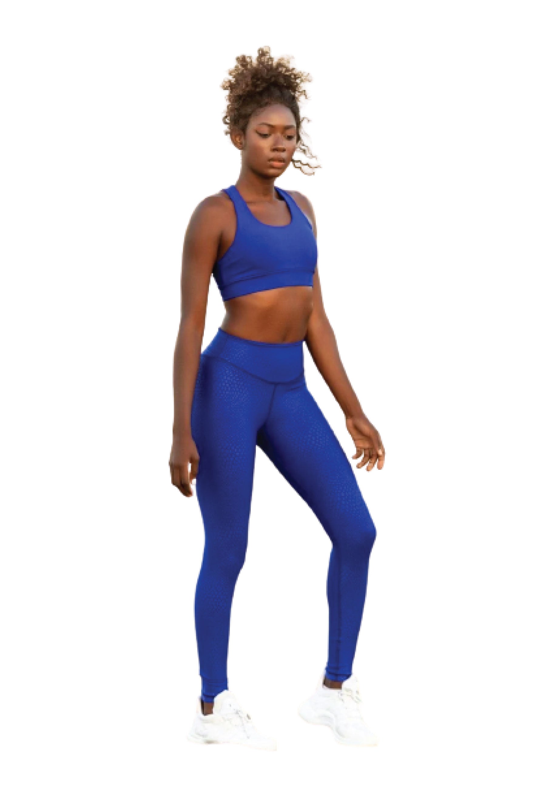 186 Single Crossed Sport Bra in Blue