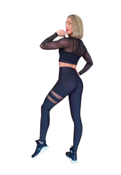 913 Tulle Detailed leggings de sport en noir