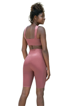 6027 leggings per motociclisti VE in vita in rosa scura