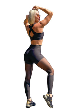 1005 Tulle Detailed leggings de sport en noir