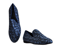 637 Mocasines de baile con estampado azul y negro