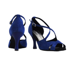 736 / 486 Chaussures de danse en daim bleu