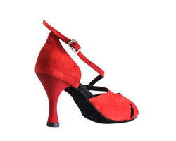 736 chaussures de danse en daim rouge