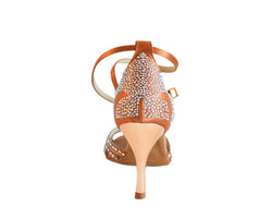 743 chaussures de danse en chair satin strass