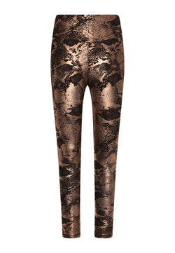 1161 Leather Look leggings in gold & black