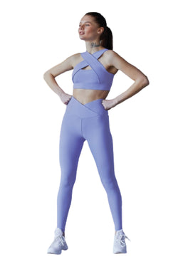 1054 Leggings extra-hauts en bleu clair