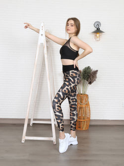 1080 Leggings a vita alta in leopardo