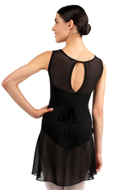 R3050 Gonna a portafoglio in chiffon in nero