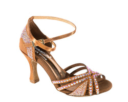 Scarpe da ballo L3/743 in Raso Tan Strass