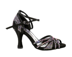 743 / L3 Chaussures de danse en noir avec strass