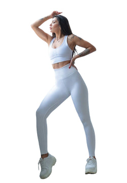 314 Leggings d'hiver taille haute en blanc