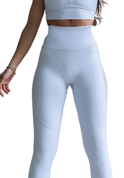 314 Leggings d'hiver taille haute en blanc