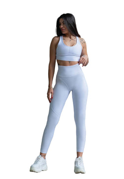 314 Leggings invernali a vita alta di colore bianco