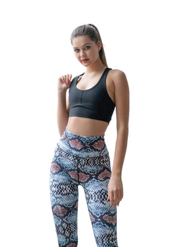 328 Leggings extra de cintura alta en marrón y azul