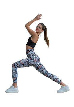 328 Leggings extra de cintura alta en marrón y azul