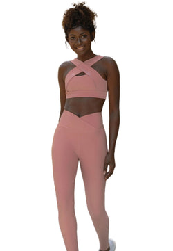 1099 Leggings Ve Waist en rose