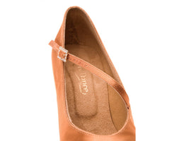 PD200 Tanzschuhe Premium in Dark Tan Satin