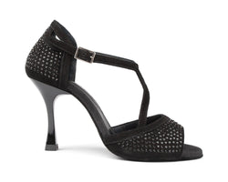 PD507 dance shoes in Black Nubuck/Black Stones