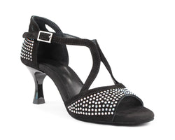 Zapatos de danza PD507 en nobuk negro/piedras