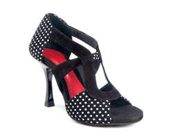 Zapatos de danza PD508 en nobuck negro polka