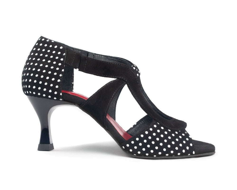 PD508 Chaussures de danse en nubuck noir Polka