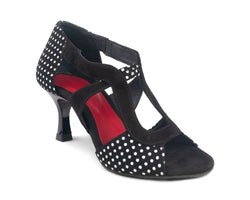 PD508 Scarpe da ballo in nabuk nero Polka