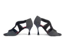 PD508 Chaussures de danse en nubuck noir Polka