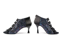 PD811 par chaussures de danse en paillettes noires