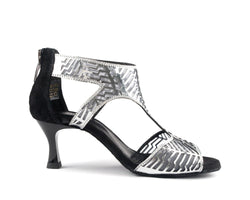 PD813 PRO dance shoes in Silver/Black Nubuck